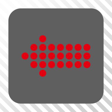 Noktalı ok sol yuvarlak kare düğme