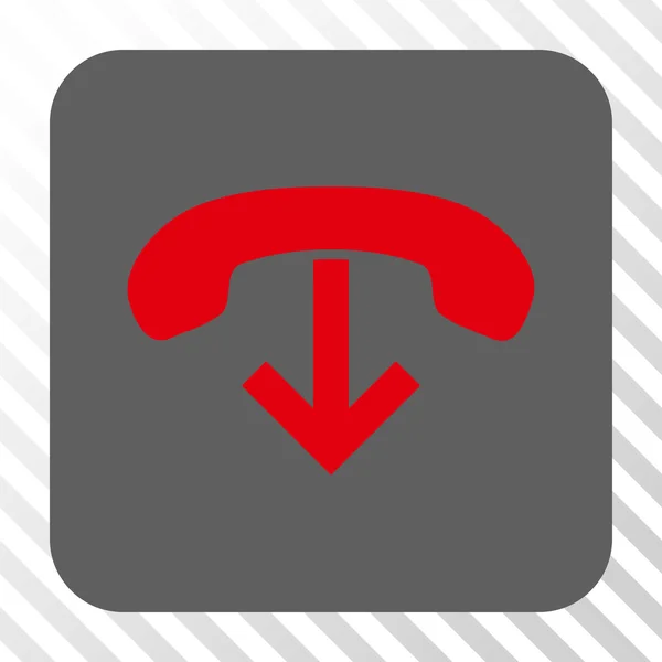丸みを帯びた正方形ボタン電話ハングアップ — ストックベクタ