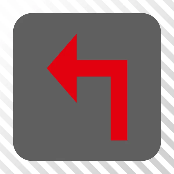 Στροφή αριστερά στρογγυλεμένο τετράγωνο κουμπί — Διανυσματικό Αρχείο