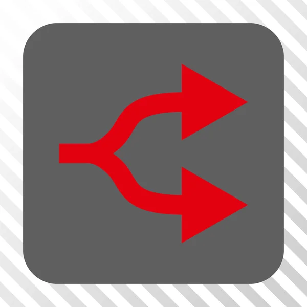 Split βέλη δεξιά στρογγυλεμένο τετράγωνο κουμπί — Διανυσματικό Αρχείο
