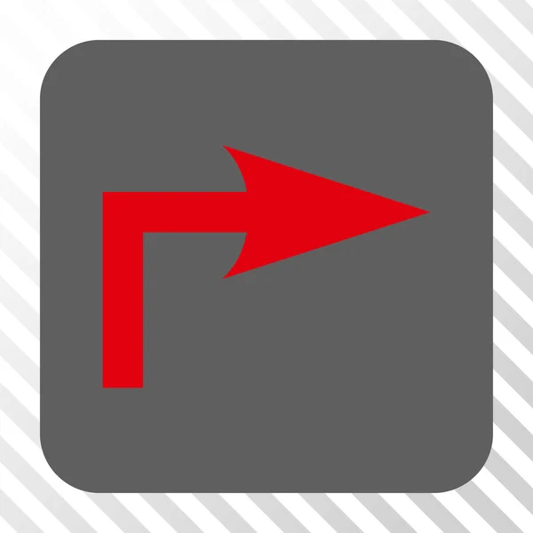 Στρίψτε δεξιά στρογγυλεμένο τετράγωνο κουμπί — Διανυσματικό Αρχείο