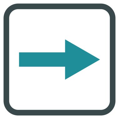 Ok sağ vektör simgesi bir çerçeve içinde