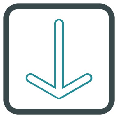 Vektör simgesi bir çerçeve içinde aşağı ok