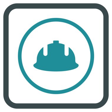 İnşaat kask vektör simgesi bir çerçeve içinde