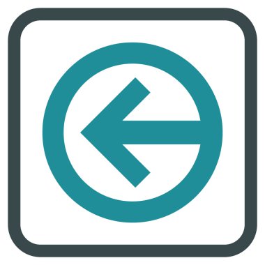 Yön sol vektör simgesi bir çerçeve içinde