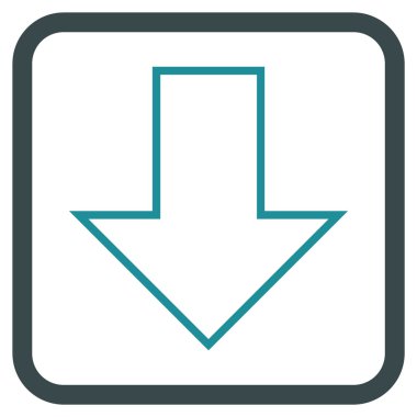 Vektör simgesi bir çerçeve içinde aşağı ok