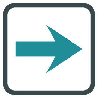 Ok sağ vektör simgesi bir çerçeve içinde