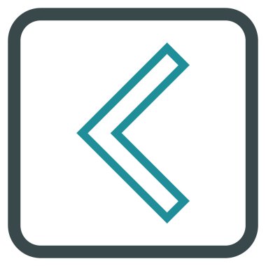 Ok ucu sol vektör simgesi bir çerçeve içinde