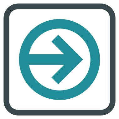 Yöne doğru vektör simgesi bir çerçeve içinde