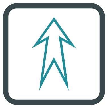 Vektör simgesi bir çerçeve içinde yukarı ok