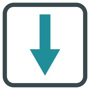 Vektör simgesi bir çerçeve içinde aşağı ok