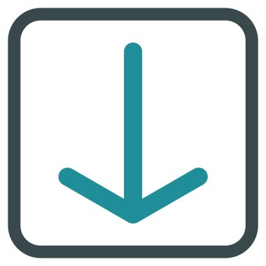 Vektör simgesi bir çerçeve içinde aşağı ok