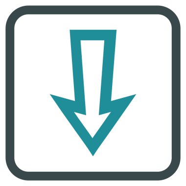 Vektör simgesi bir çerçeve içinde aşağı ok