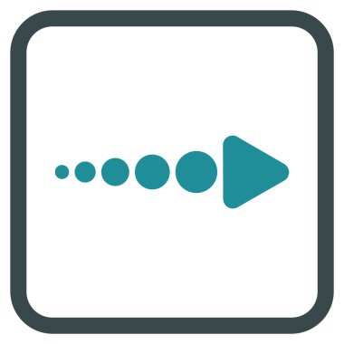 Ok sağ vektör simgesi bir çerçeve içinde