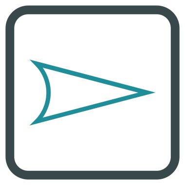 Ok ucu doğru vektör simgesi bir çerçeve içinde