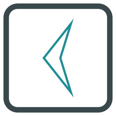 Ok ucu sol vektör simgesi bir çerçeve içinde