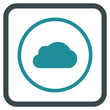 Bulut vektör simgesi bir çerçeve içinde