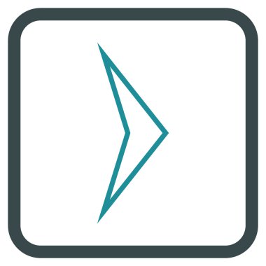 Ok ucu doğru vektör simgesi bir çerçeve içinde