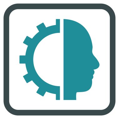 Cyborg dişli vektör simgesi bir çerçeve içinde