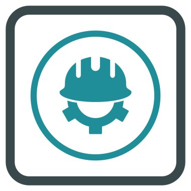Geliştirme kask vektör simgesi bir çerçeve içinde