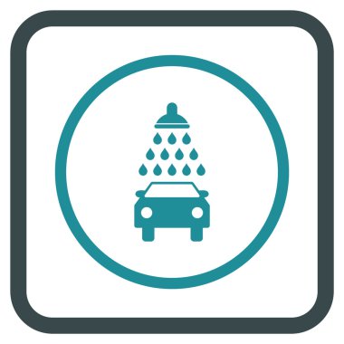 Araba duş vektör simgesi bir çerçeve içinde