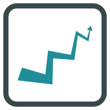 Eğri ok vektör simgesi bir çerçeve içinde