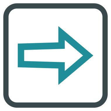 Ok sağ vektör simgesi bir çerçeve içinde