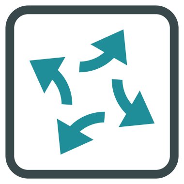 Santrifüj oklar bir çerçeve içinde simge vektör