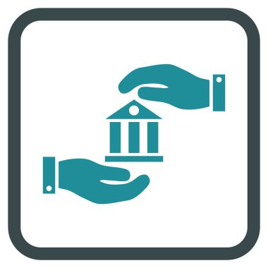 Banka hizmet vektör simgesi bir çerçeve içinde