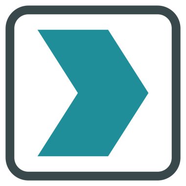 Yöne doğru vektör simgesi bir çerçeve içinde