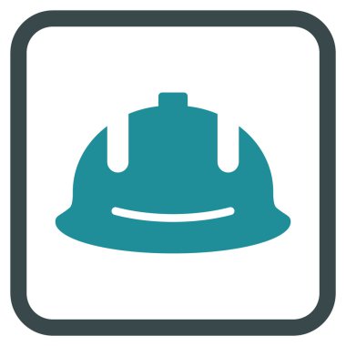 İnşaat kask vektör simgesi bir çerçeve içinde