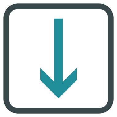 Vektör simgesi bir çerçeve içinde aşağı ok