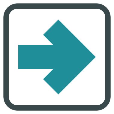 Ok sağ vektör simgesi bir çerçeve içinde