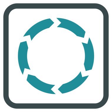 Dolaşım vektör simgesi bir çerçeve içinde