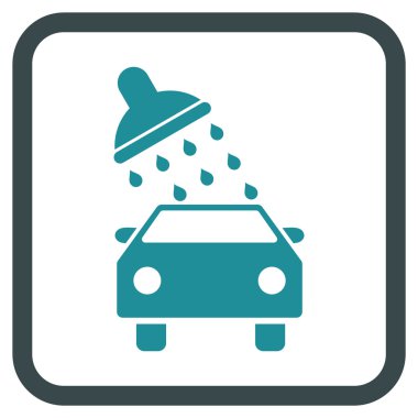 Oto yıkama vektör simgesi bir çerçeve içinde