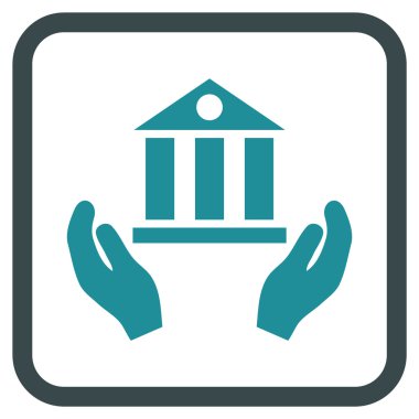 Banka hizmet vektör simgesi bir çerçeve içinde