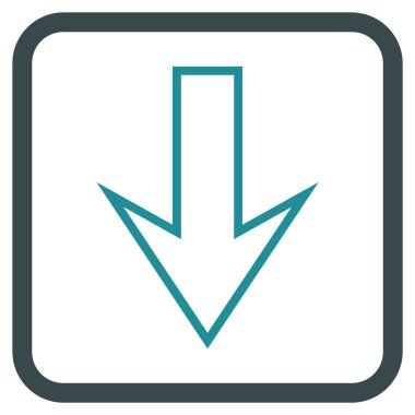 Vektör simgesi bir çerçeve içinde aşağı ok