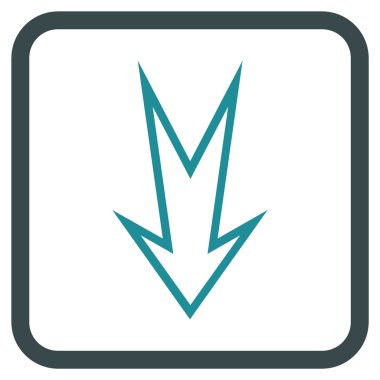 Vektör simgesi bir çerçeve içinde aşağı ok