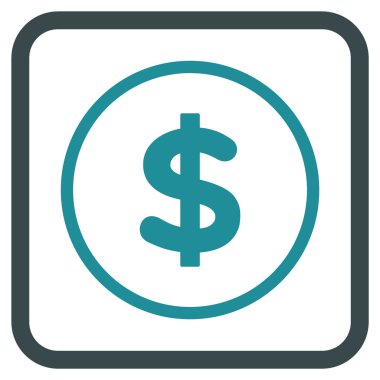 Doları vektör simgesi bir çerçeve içinde