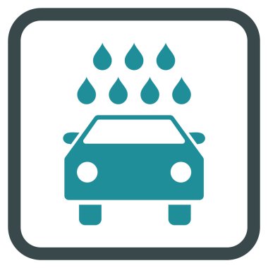 Araba duş vektör simgesi bir çerçeve içinde