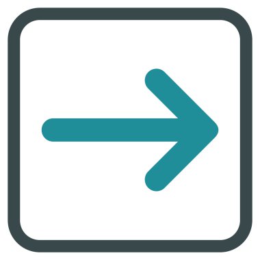 Ok sağ vektör simgesi bir çerçeve içinde