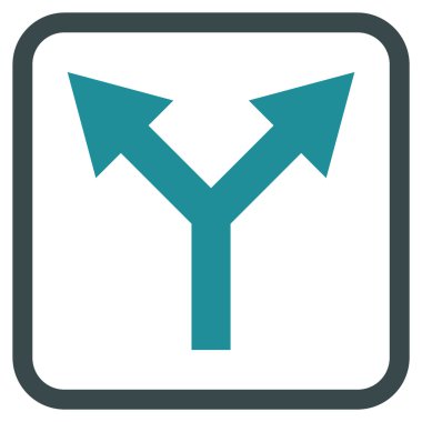 Vektör simgesi bir çerçeve içinde yukarı çatallanma ok