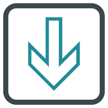 Vektör simgesi bir çerçeve içinde aşağı ok