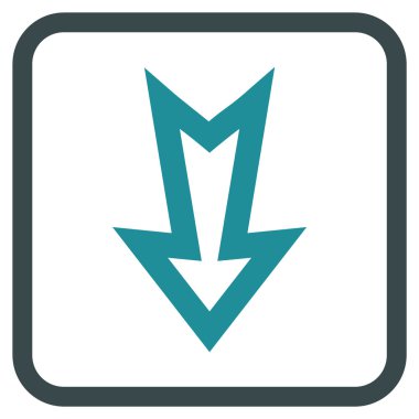 Vektör simgesi bir çerçeve içinde aşağı ok