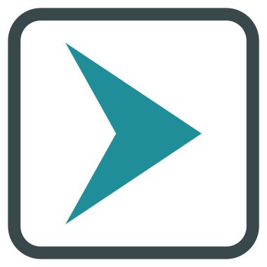 Ok ucu doğru vektör simgesi bir çerçeve içinde