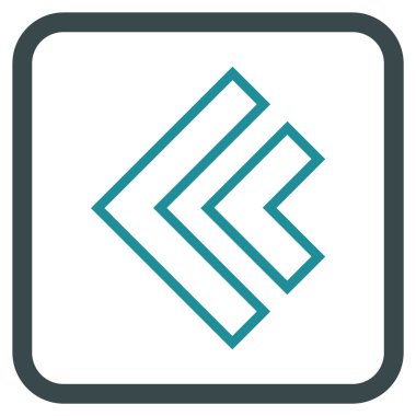 Yön sol vektör simgesi bir çerçeve içinde