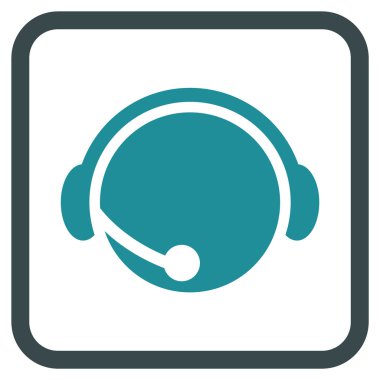 Çağrı Merkezi operatörü vektör simgesi bir çerçeve içinde