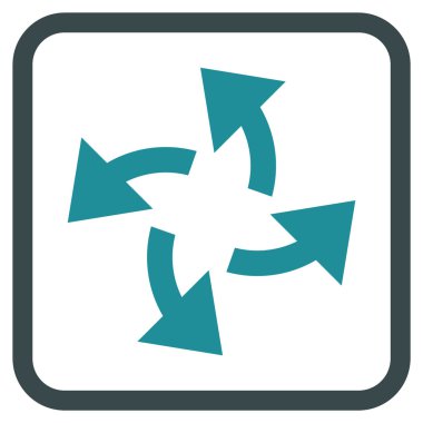 Santrifüj oklar bir çerçeve içinde simge vektör