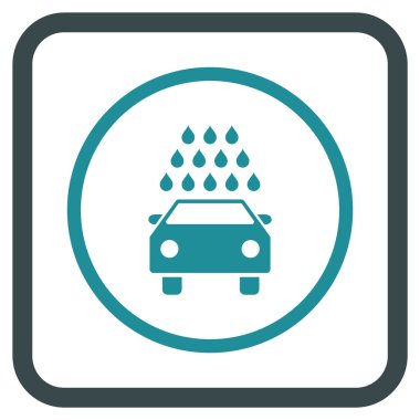 Oto yıkama vektör simgesi bir çerçeve içinde