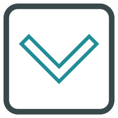 Vektör simgesi bir çerçeve içinde aşağı ok ucu